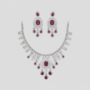 American Diamond <b>Necklace</b> <b>Set</b> <b>Silver</b> Plated 11151695DP Elegant Fine Jewelry - Product Image 2