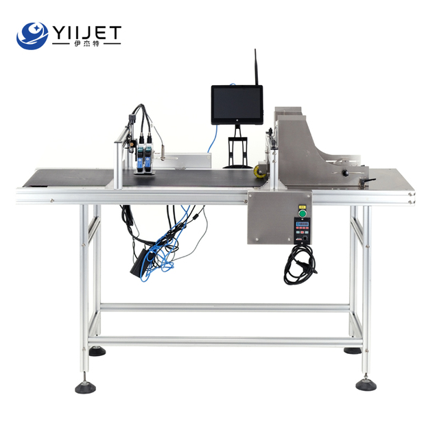 Tij Thermal Industrial Inkjet Label Printer for Card/Flex/Egg Materials QR Code/Barcode Printing Fast Dry Ink Cartridges Touch