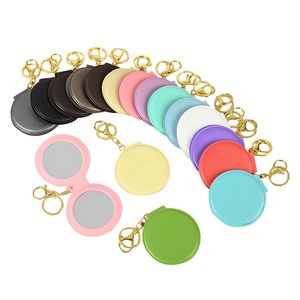 Espejo de Maquillaje <span class=keywords><strong>Plegable</strong></span> de PVC de Color Sólido Personalizado por el Fabricante, Espejo Cosmético para Mujer, Regalos Promocionales Publicitarios - Product Image 1
