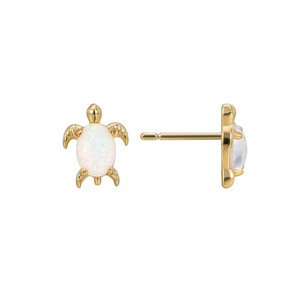 Pendientes de estilo bohemio con tortuga marina y ópalo, minimalistas de alta gama, para vacaciones en la playa, accesorios. - Product Image 1
