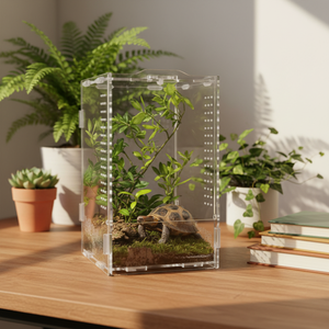 Boîte d'élevage d'arthropodes verrouillable, écologique, en acrylique, rectangulaire, haute transparence, avec bouton-pression, pour l'élevage des araignées et des mantes - Product Image 2
