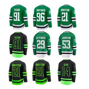 Maglie da Hockey su Ghiaccio Dallas per Uomo, Vendita all'Ingrosso, 14 Jamie Benn, 96 Jason Robertson, 91 Tyler Seguin, 29 <span class=keywords><strong>Jake</strong></span> Oettinger - Product Image 1