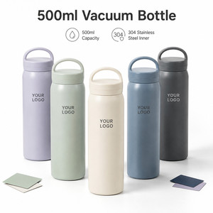 Bouteille d'eau isotherme en acier inoxydable 500 ml avec logo personnalisé, couvercle à poignée, anti-fuite, double paroi, gourde de sport, cadeau d'entreprise - Product Image 1