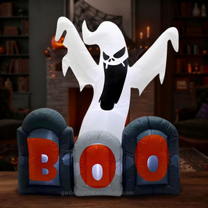 Outdoor Waterproof Halloween Decoration <b>Inflatable</b> 5.5FT Boo Tombstone White Ghost with LED Light for Yard Hotel Garen Party - Product Image 5