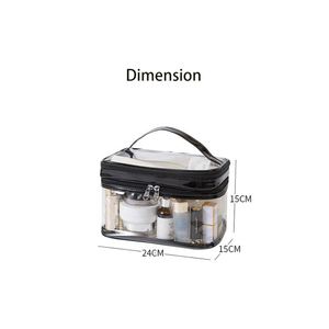 Fashion Clear Cosmetic Cases <b>with</b> 2 <b>Compartments</b> Travel Waterproof Transparent Frosted PVC <b>Makeup</b> <b>Bag</b> 2 Layer clear Toiletry <b>Bag</b> - Product Image 5