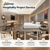 Aimsp : Service de projet hôtelier tout-en-un, mobilier personnalisé pour chambre double d'hôtel, ensemble de meubles de chambre avec rangements intégrés, support après-vente
