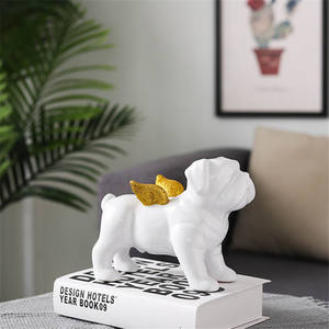 Décoration de maison nordique décoration en céramique Animal bouledogue français <span class=keywords><strong>chien</strong></span> salon bureau décoration créative - Product Image 3