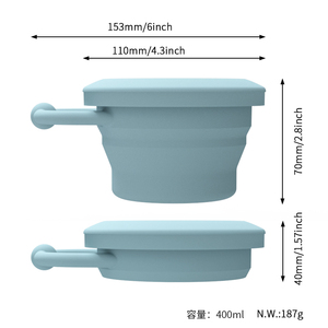 Tasses pliables en silicone avec couvercle, vaisselle pour enfants, conteneur de rangement pour collations pour tout-petits, cadeau, tasse pliable - Product Image 6