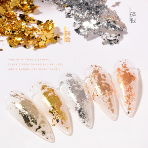 Nouvel arrivage : Paillettes en feuille d'or, d'argent et de cuivre pour la décoration des ongles, papier métallisé pour la dorure de la manucure - Product Image 5