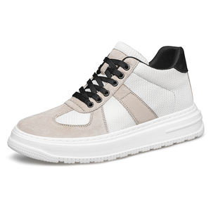 New Spring <b>Men's</b> <b>White</b> Sneakers Invisible Height-Increasing Hollow Korean Style <b>Casual</b> Leather <b>Shoes</b> Mesh Versatile Trendy - Product Image 6