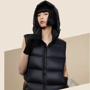 Black Shine <span class=keywords><strong>sans</strong></span> manches dame équestre vers le bas gilet utilitaire unisexe équitation bouffant gilet femmes gilets gilets avec cordon de serrage capuche - Product Image 2