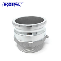 Adaptateur mâle en aluminium de type F HosePal, raccord mâle à rainure et à came pour application sur camion-citerne à vide