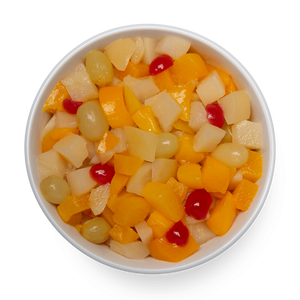 Fruits en conserve assortis, cocktail de fruits en conserve pour une collation saine, cocktail de fruits tropicaux en conserve dans un sirop léger, marque OEM - Product Image 1