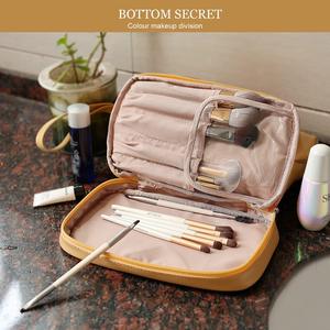 Bolsa de Cosméticos Personalizada Grande de Doble Capa, Impermeable, de Cuero PU, Bolsa de Maquillaje Portátil, Organizador de Almacenamiento de Maquillaje - Product Image 5