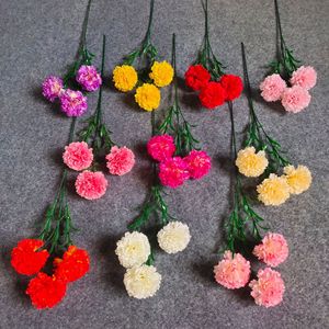 3 Têtes de fleurs artificielles d'œillet en soie, couleurs assorties, pour décoration de mariage, accessoires et ornements d'arrangement - Product Image 2