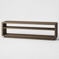 Table basse console moderne classique de luxe, faite à la main, en bois massif avec revêtement naturel lisse, pour la décoration de l'entrée de la villa