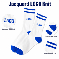 Chaussettes de sport en coton pour hommes et femmes, broderie jacquard personnalisée avec logo, pour l'extérieur