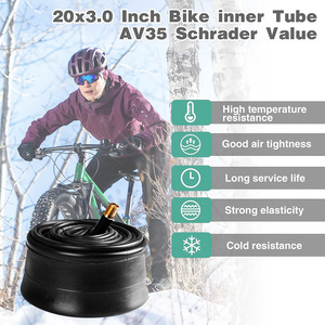 Cámara de Aire de Butilo para <span class=keywords><strong>Bicicleta</strong></span> Eléctrica de 20 Pulgadas, Neumáticos Gruesos 20x4.0 20x3.0 para Bicicletas de Montaña y Carretera - Product Image 1