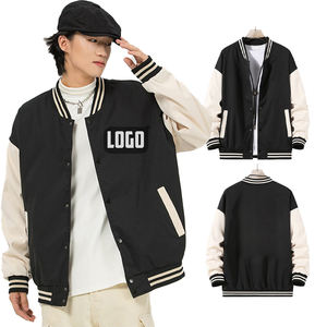 Veste longue à col montant pour homme, coupe décontractée, grande taille, coupe-vent, logo personnalisé, respirante, fermeture éclair, 100% coton, motif extérieur - Product Image 4