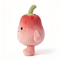 En gros Peluche Pomme en Cire Mignonne Assise avec Clochette, Fruité en Peluche à Gros Ventre, Poupée Pomme Rose