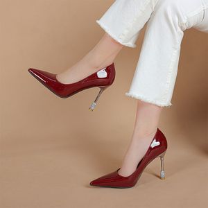 Zapatos de Mujer Talla Grande 31-44, Zapatos de Tacón Alto Elegantes de Cuero Brillante para Oficina, Zapatos de Mujer 2024 - Product Image 5