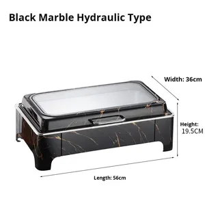 Estufa Buffet <span class=keywords><strong>de</strong></span> Acero Inoxidable para Hotel y Restaurante, Calentamiento Eléctrico, Aislada, Chapada en Oro, con Tapa Abatible Visual, Estufa para Desayuno - Product Image 5