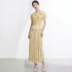 Vestido Maxi Caftán Casual de Alta Calidad para Mujer, Talla Grande, Estilo Plisado, Ecológico, 100% Poliéster, Antiarrugas, ODM - Product Image 4
