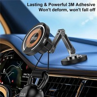 Nouveau support de téléphone magnétique universel en alliage de zinc 15W pour voiture, rotatif à 360 degrés, portable, pliable, compatible avec la charge sans fil