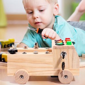 Kit d'outils de démontage et d'installation pour enfants, jeu de vis et écrous, tournevis pour modèle de voiture, planche d'activités avec lumière LED - Product Image 6