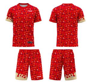 Tùy chỉnh đồng phục bóng đá thiết kế dễ thương Icecream cho trẻ em thăng hoa Áo sơ mi gia đình nhanh khô - Product Image 1