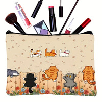 Nouvelle Tendance : Trousse de Maquillage en Tissu Grande Capacité avec Fermeture Éclair, Sac de Rangement Simple pour Articles de Toilette, Idéal pour le Salon