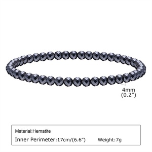 Pulsera de Alta Gama Personalizada, Delicada, Regalo para Hombre, Pulseras de Cadena con Cuentas Negras de Alta Calidad - Product Image 5