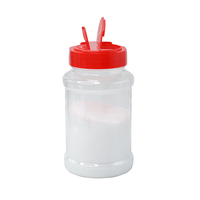 Pot à épices en plastique transparent PET de 500 ml, écologique, avec couvercles doseurs et étiquettes pour le stockage du poivre et autres poudres d'assaisonnement