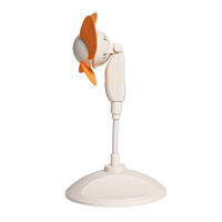 Kede Tragbarer 800mAh Wiederaufladbarer 3-Stufen-Drehbarer Leistungsstarker Plastik-Tischventilator mit Ladekabel 1,5h Betriebszeit
