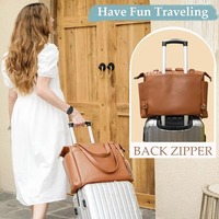 Sac à langer de luxe personnalisé en cuir PU végétalien souple, grande capacité, avec matelas à langer et sangles pour poussette