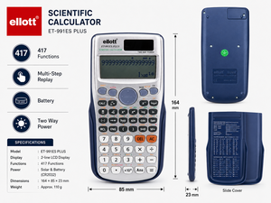 Calcolatrice Scientifica ET-991ES PLUS con 417 Funzioni e Visualizzazione Naturale V.P.A.M. Display - Product Image 3