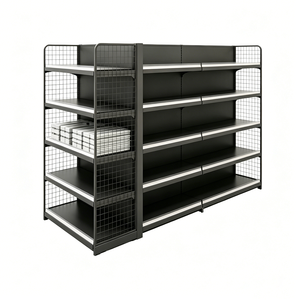 <strong>Heavy</strong> <strong>Duty</strong> Double Sided Gondola Supermarket <strong>Shelves</strong> Metal Display Stand Racks Modular Eco-Friendly Adjustable Shelving - Product Image 2