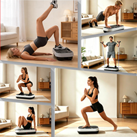 Plateforme vibrante YUNPAO, 5 modes de programme, entraîneur de fitness complet pour le corps, avec 2 bandes de résistance, équipement de tonification à domicile