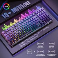 Teclado Mecánico Inalámbrico OEM ODM, Color Morado, Tamaño Completo, para Juegos, Tri-Modo, Bluetooth, 2.4G, USB-C, 8000mAh, Retroiluminación RGB, Programable