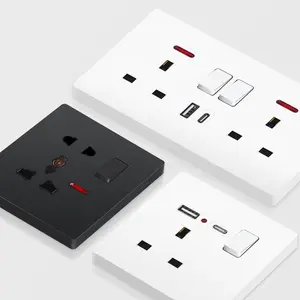 Tường sang trọng anh điện trên công tắc tắt và ổ cắm anh chuyển đổi tiêu chuẩn USB ổ cắm