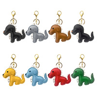 Porte-clés Dragon du Zodiaque Chinois en Cuir Véritable Rembourré avec Fermoir, Breloque de Sac, Accessoires pour Sac à Main