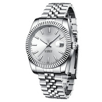 Reloj Automático Mecánico con Logotipo Personalizado, Movimiento Seiko, Manecillas Luminosas, Resistente al Agua 5BAR, Reloj de Vestir Automático para Oficina