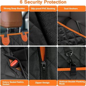 Fundas Impermeables OEM para Asientos Traseros de Coche para Perros, Protector de Hamaca para Perros con Ventana de Malla Antiarañazos, Funda para Asiento de Coche para Mascotas - Product Image 5