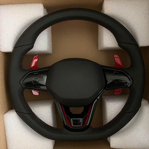 Volant personnalisé adapté pour Volkswagen <span class=keywords><strong>Golf</strong></span> <span class=keywords><strong>R</strong></span> Polo <span class=keywords><strong>4</strong></span> 7 GTI Jetta Tiguan Passat B7 B8 cuir - Product Image 1