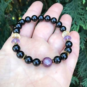 Bracelet en pierre naturelle avec perles de verre colorées pour la purification de l'aura, expédition rapide dans le monde entier, prêt pour l'e-commerce - Product Image 1