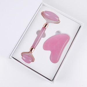 Green <strong>Pink</strong> <strong>Jade</strong> Roller Resin Private Label Facial Anti Aging Resin <strong>Pink</strong> Face Roller and Gua Sha for Face - Product Image 2