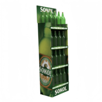 Support de présentation pour bouteilles de bière en verre personnalisé Ray, présentoir à boissons pour magasins, casier à vin moderne, présentoir à vin flottant