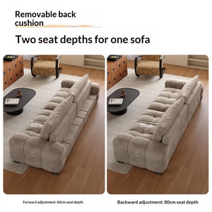 Madou French retro cream style light luxury chenille <b>sofa</b>, removable & washable multifunctional straight couch <b>for</b> living room - Product Image 4
