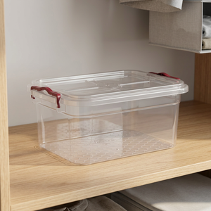 Transparent Eco-Friendly Rectangle 5L Lockable Freshness Preservation Storage <b>Container</b> PP <b>Plastic</b> Foldable Design Food Shoes - Product Image 2