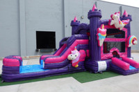 Combo videur gonflable remplaçable Purple Palace commercial château sautant en PVC Moonwalk humide/sec avec pour enfants adultes